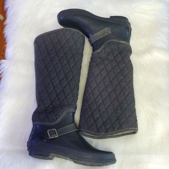 Sperry Shoes - Sperry Top-Sider Women's Saltwater Tall Nylon Duck Boot Slate Quilted Waterproof